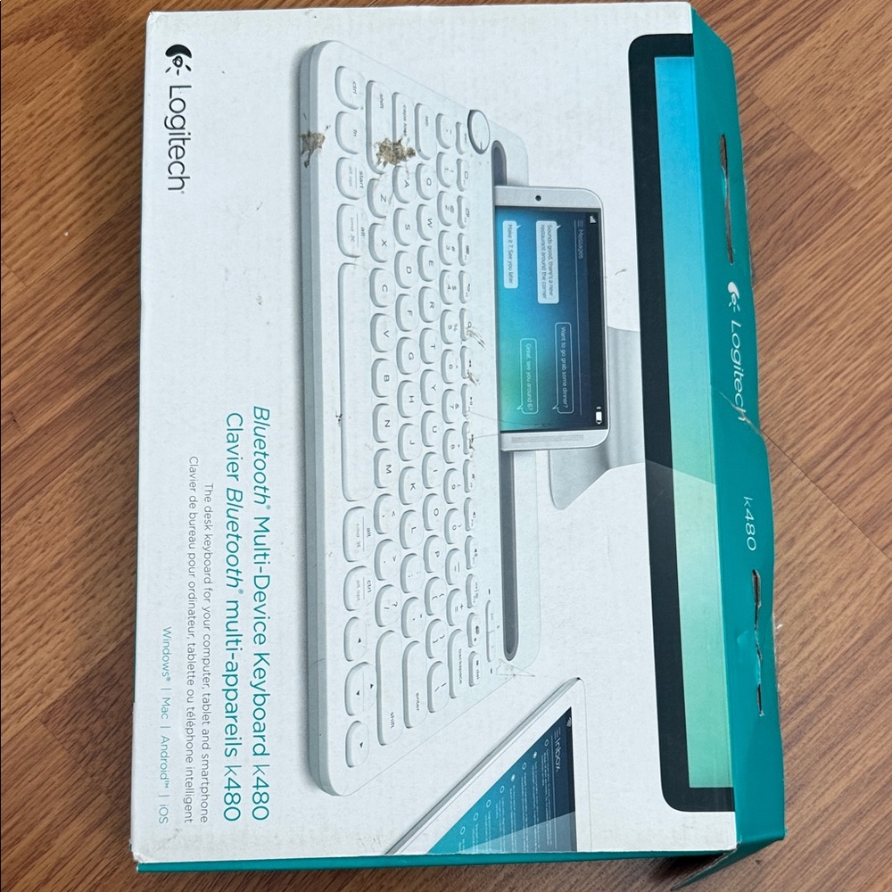 Logitech 920-006342 K480 Bluetooth Multi-Device Keyboard - White -Open Box
